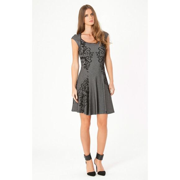 Hale Bob Fit & Flare Jacquard Halter Dress Cap Sleeve Scoop Neck - S - Picture 1 of 6